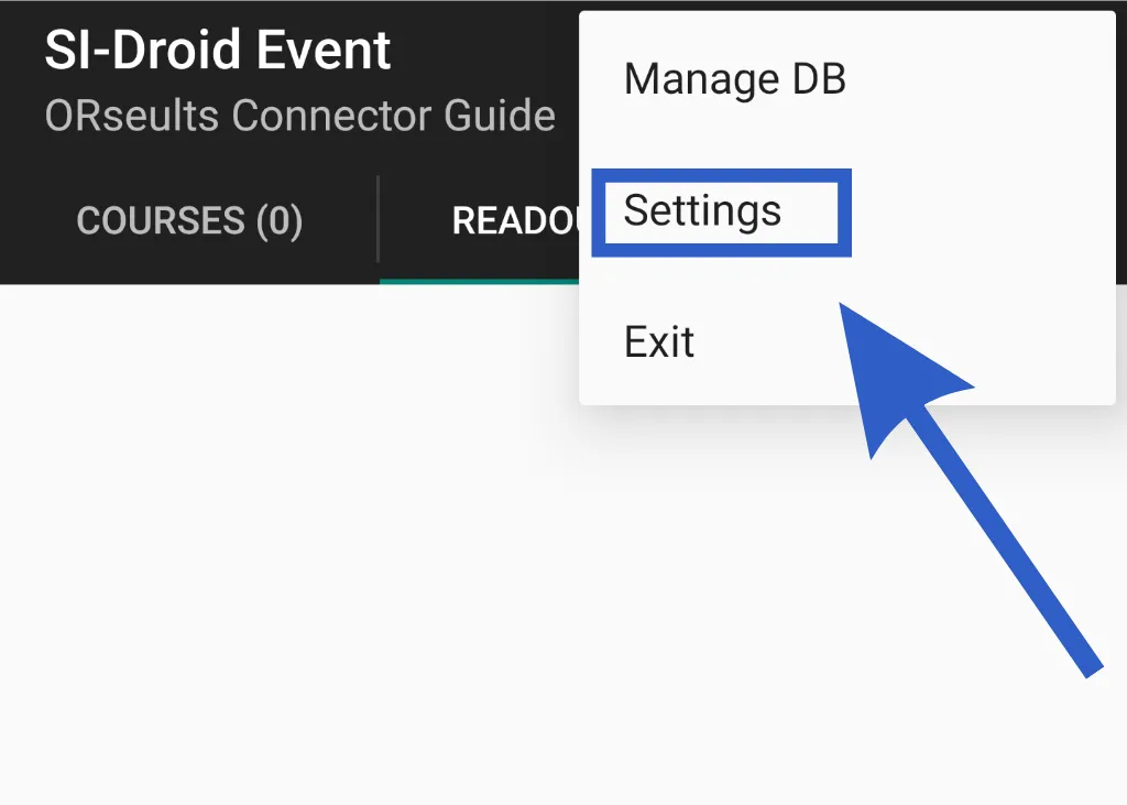 SI-Droid Event: the menu