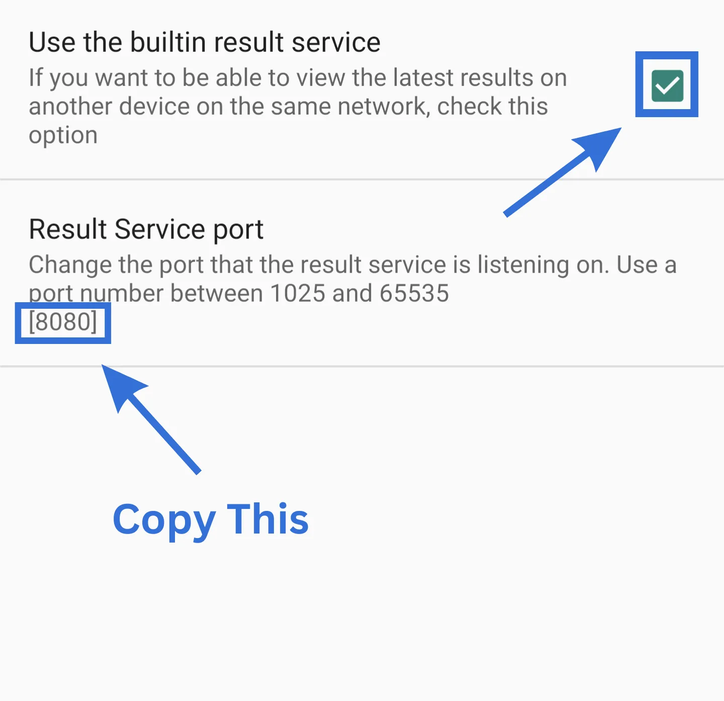 SI-Droid Event: enabling the service and copying the URL